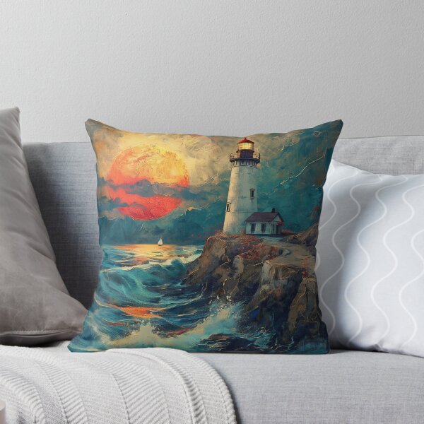 Item preview, ligh house with sunset designed and sold by Rockwpapart.