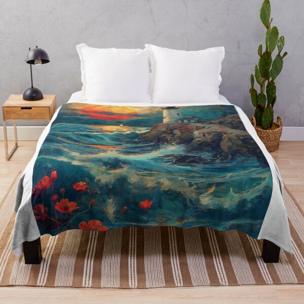 Item preview, ligh house with sunset designed and sold by Rockwpapart.
