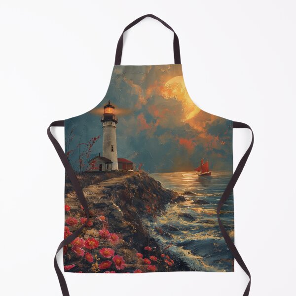 Item preview, lighouse art sunset flower designed and sold by Rockwpapart.