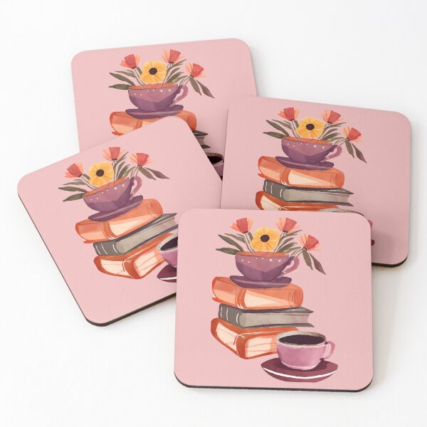 Item preview, Books Flowers and Coffee Cup, Cute Watercolor designed and sold by FarmOfCuties.
