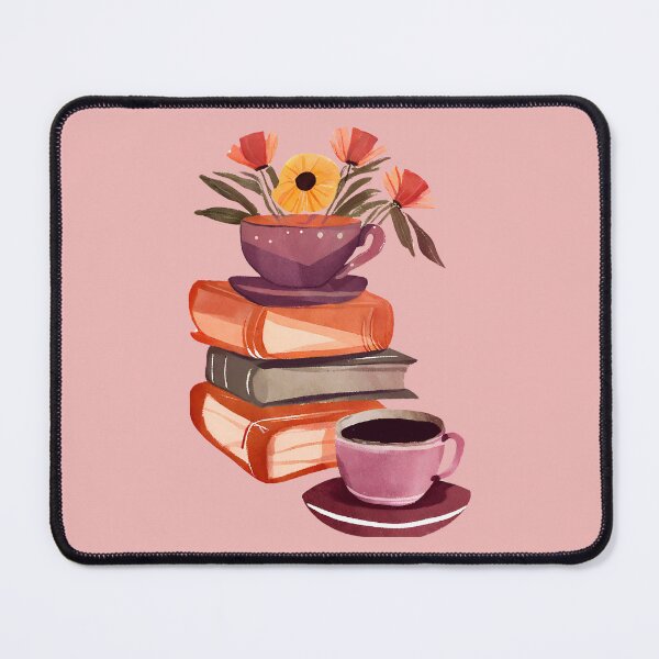 Item preview, Books Flowers and Coffee Cup, Cute Watercolor designed and sold by FarmOfCuties.