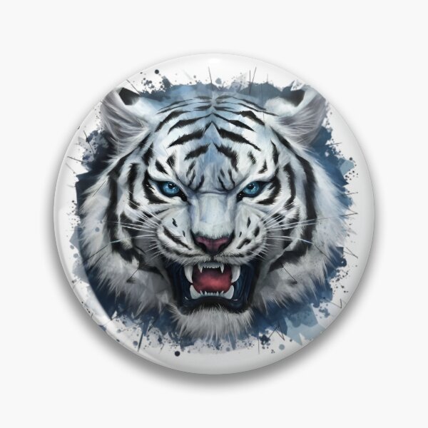 Item preview, Eager White Tiger - Polygon Background- designed and sold by PolygonPinnacle.