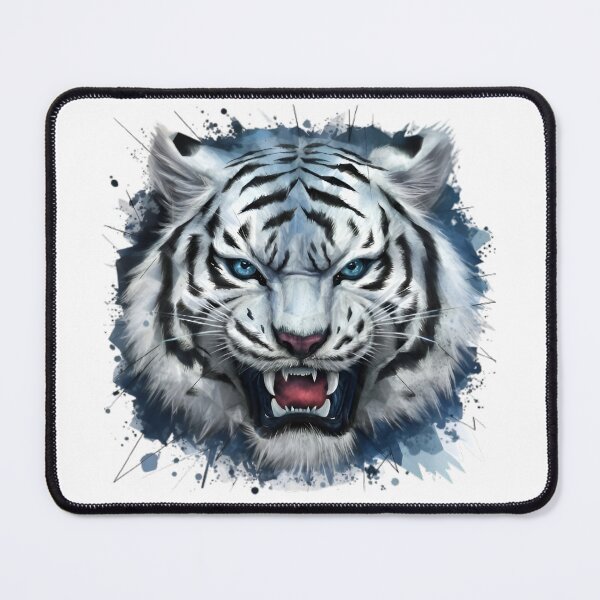 Item preview, Eager White Tiger - Polygon Background- designed and sold by PolygonPinnacle.