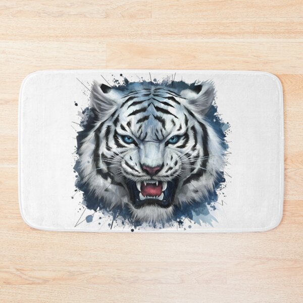 Item preview, Eager White Tiger - Polygon Background- designed and sold by PolygonPinnacle.