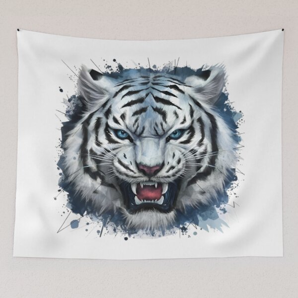 Item preview, Eager White Tiger - Polygon Background- designed and sold by PolygonPinnacle.