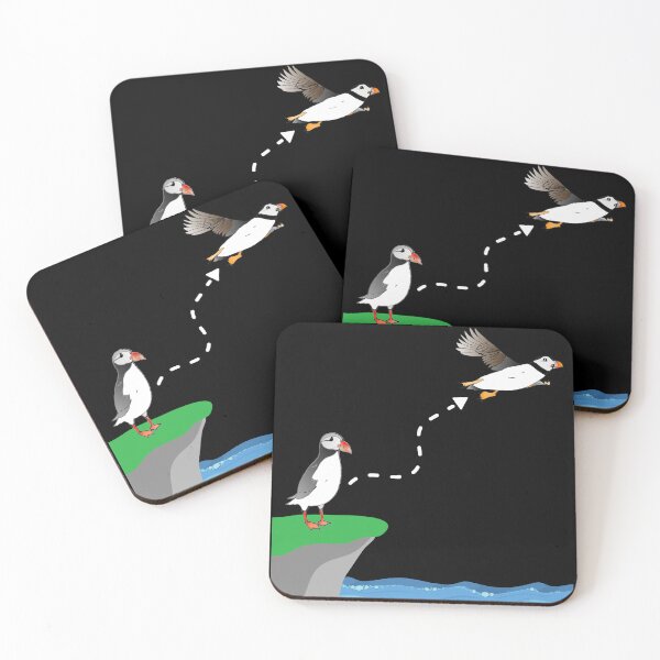Item preview, Cute Atlantic puffin on sea cliff puffin lover flying puffin  designed and sold by Artstastic.