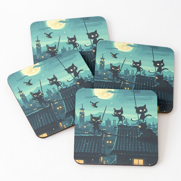Item preview, Ninja Kitty Rooftops designed and sold by cute-animals99.