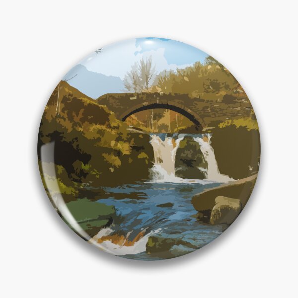 Item preview, Retro travel poster Three Shire Heads, Peak District. designed and sold by RobThorley.