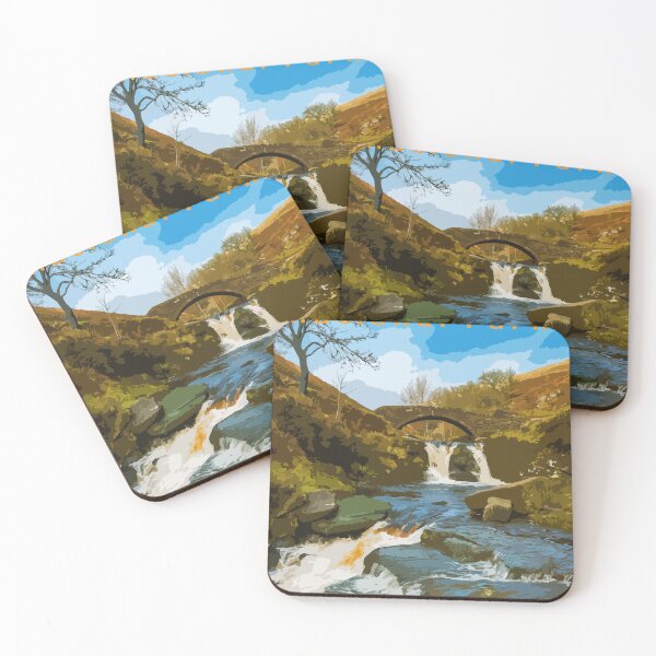 Item preview, Retro travel poster Three Shire Heads, Peak District. designed and sold by RobThorley.