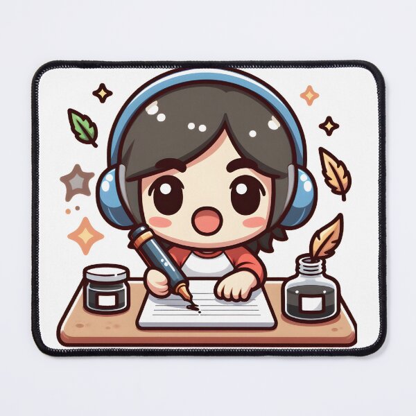 Item preview, Kawaii Writer With Ink Bottle designed and sold by CanvasCutie.