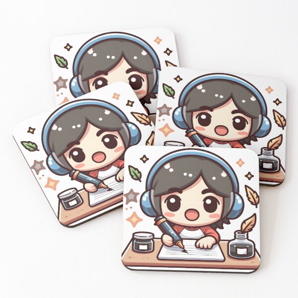 Item preview, Kawaii Writer With Ink Bottle designed and sold by CanvasCutie.