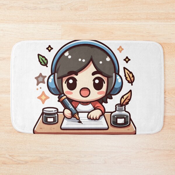 Item preview, Kawaii Writer With Ink Bottle designed and sold by CanvasCutie.
