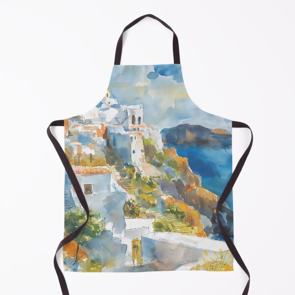 Item preview, Grecian Dreamscape Watercolor Painting - Abstract Sun-soaked Vista designed and sold by aricutcia.