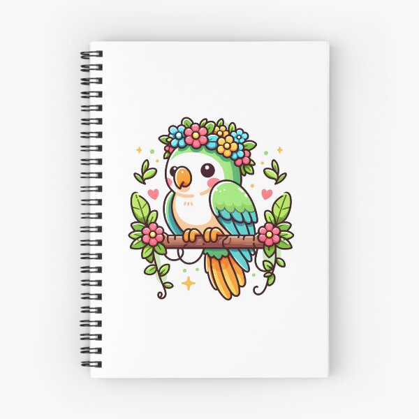 Item preview, Kawaii Parrot With Flower Crown designed and sold by CanvasCutie.
