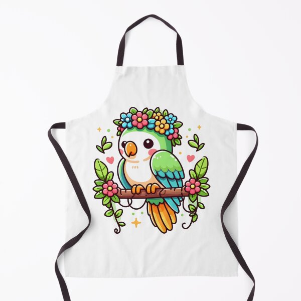 Item preview, Kawaii Parrot With Flower Crown designed and sold by CanvasCutie.