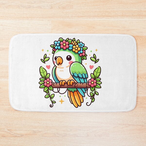 Item preview, Kawaii Parrot With Flower Crown designed and sold by CanvasCutie.