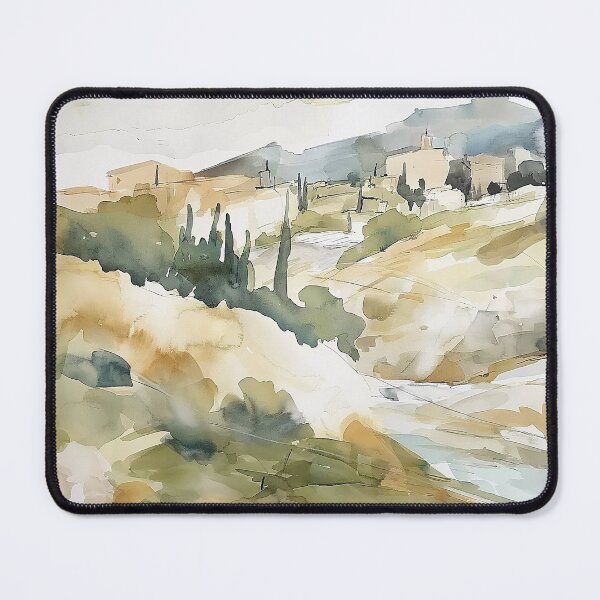 Item preview, Grecian Horizon Watercolor Art - Abstract Mediterranean Vista designed and sold by aricutcia.