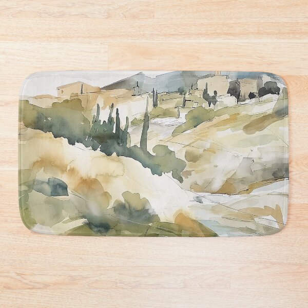 Item preview, Grecian Horizon Watercolor Art - Abstract Mediterranean Vista designed and sold by aricutcia.