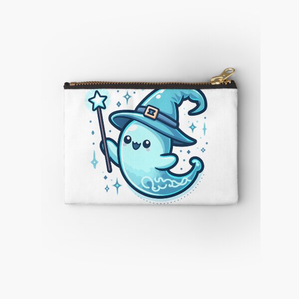Item preview, Kawaii Luminous Banshee With Wizard Hat Waving A Magic Wand designed and sold by CanvasCutie.