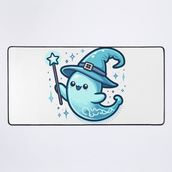 Item preview, Kawaii Luminous Banshee With Wizard Hat Waving A Magic Wand designed and sold by CanvasCutie.