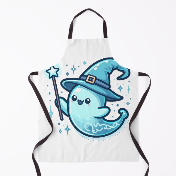 Item preview, Kawaii Luminous Banshee With Wizard Hat Waving A Magic Wand designed and sold by CanvasCutie.