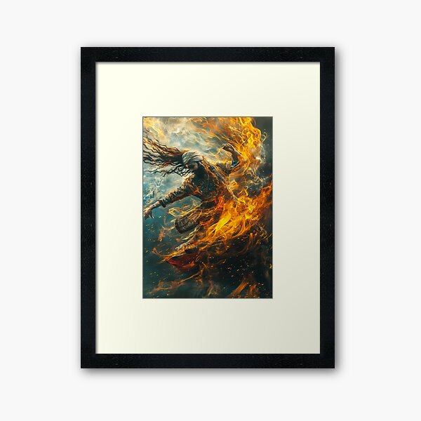 Vista previa del artículo con la obra «dan indio con arte de fuego», diseñado y vendido por Rockwpapart.