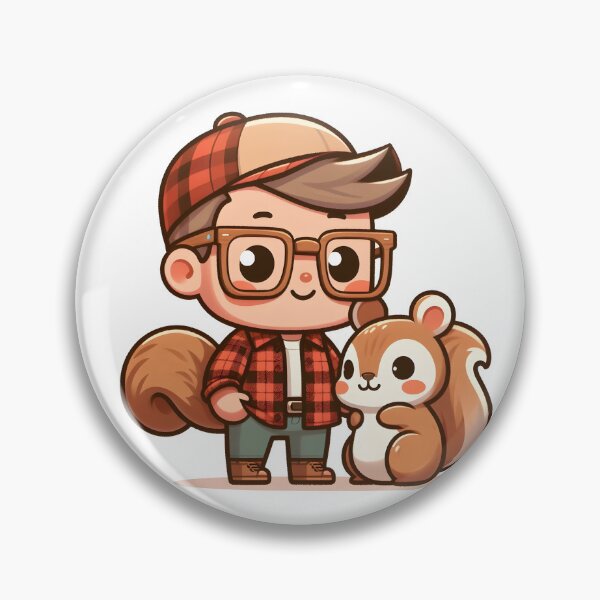 Item preview, Kawaii Lumberjack With Flannel Jacket And Wooden Glasses designed and sold by CanvasCutie.