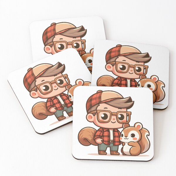 Item preview, Kawaii Lumberjack With Flannel Jacket And Wooden Glasses designed and sold by CanvasCutie.