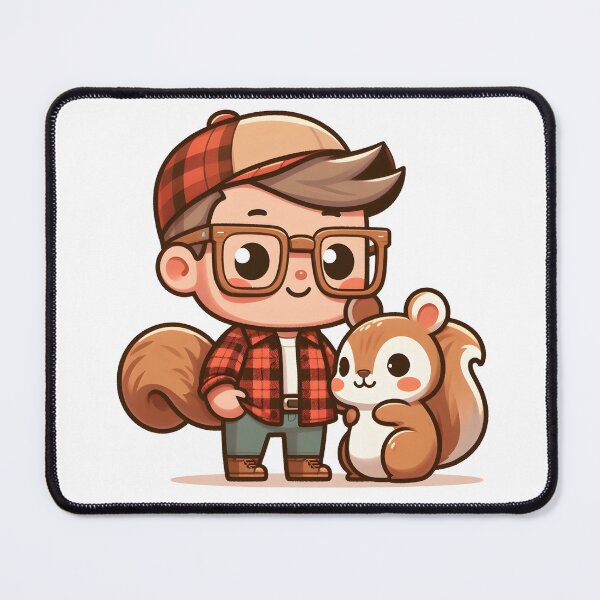 Item preview, Kawaii Lumberjack With Flannel Jacket And Wooden Glasses designed and sold by CanvasCutie.