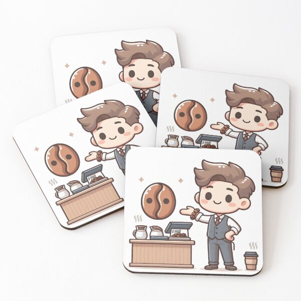 Item preview, Kawaii Barista With A Coffee Bean Bracelet designed and sold by CanvasCutie.
