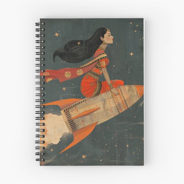 Item preview, woman indian riding rocket  designed and sold by Rockwpapart.