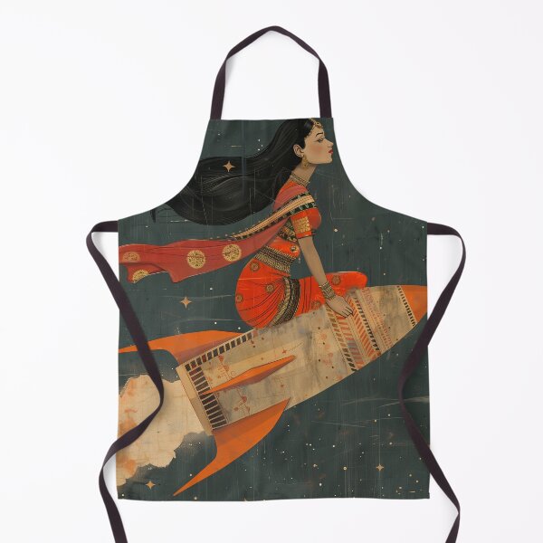 Item preview, woman indian riding rocket designed and sold by Rockwpapart.