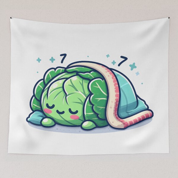 Item preview, Kawaii Cabbage With Blanket designed and sold by CanvasCutie.