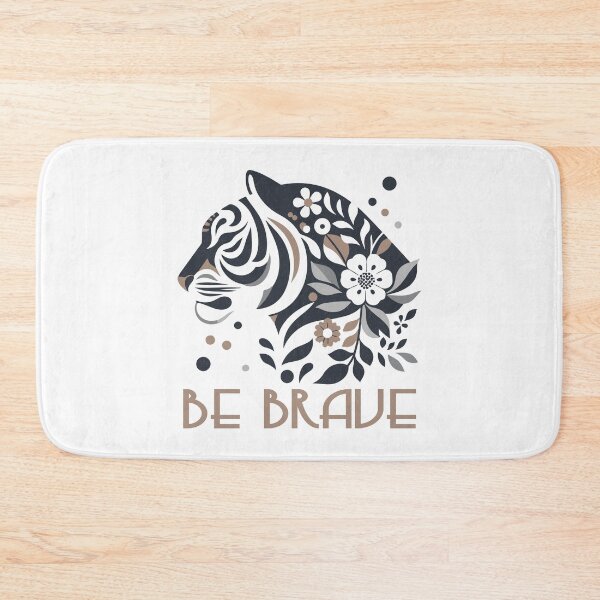 Item preview, BE BRAVE Wild tiger abstract art, floral animal, Be brave symbol, Wild cat art, Bold Minimalistic artwork designed and sold by Radiant-R-art.