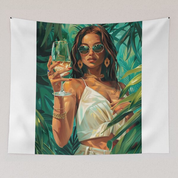 Item preview, woman dring art jungle designed and sold by Rockwpapart.