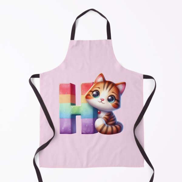 Item preview, Cute Cat Rainbow Letter H designed and sold by NettiesWallArt.