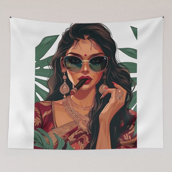 Item preview, indian woman smoking fashion designed and sold by Rockwpapart.