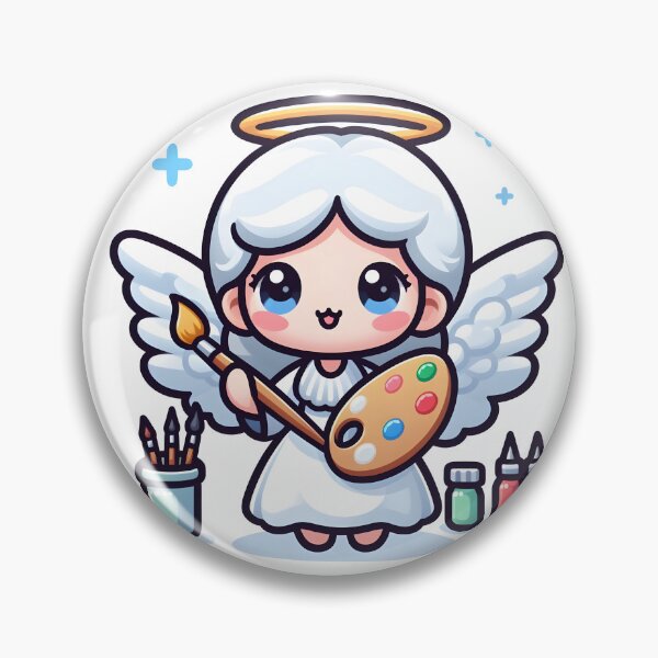 Item preview, Kawaii Pleasant Angel With A Palette And Brush designed and sold by CanvasCutie.