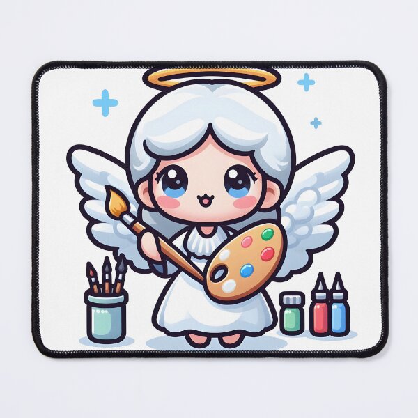 Item preview, Kawaii Pleasant Angel With A Palette And Brush designed and sold by CanvasCutie.