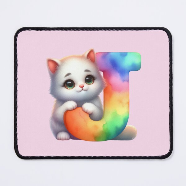 Item preview, Cute Cat Rainbow Letter J designed and sold by NettiesWallArt.