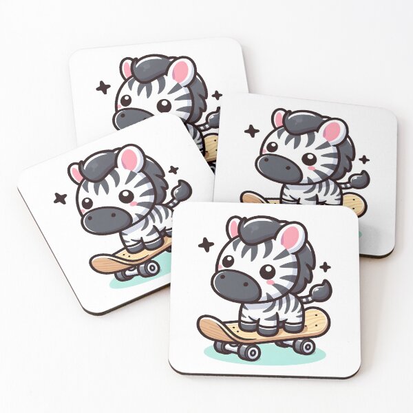 Item preview, Kawaii Zebra: A Skateboard designed and sold by CanvasCutie.