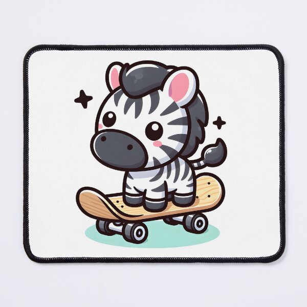Item preview, Kawaii Zebra: A Skateboard designed and sold by CanvasCutie.