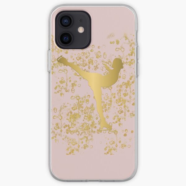 Figure Skater in Golden Flakes and Pink-Graphic Design iPhone Soft Case