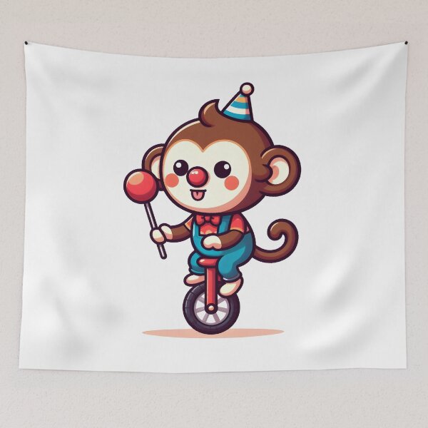 Item preview, Kawaii Monkey With Clown Nose designed and sold by CanvasCutie.