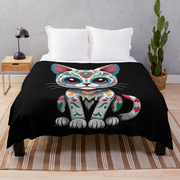 Item preview, Iconic sugar skull Mexico cat design designed and sold by LuminOrb.