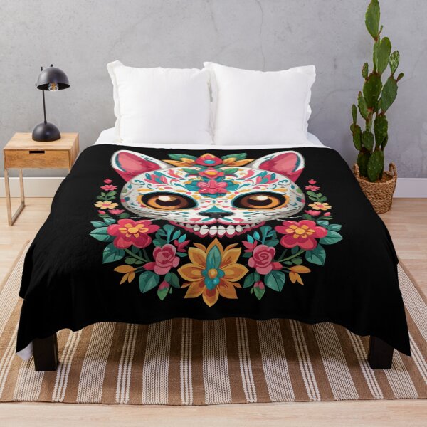 Item preview, Sugar Skull Cat Mexican Holiday Design designed and sold by LuminOrb.