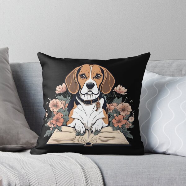 Item preview, Florisitc flowers Dog Beagle Dog and Books designed and sold by GoodyPaws.