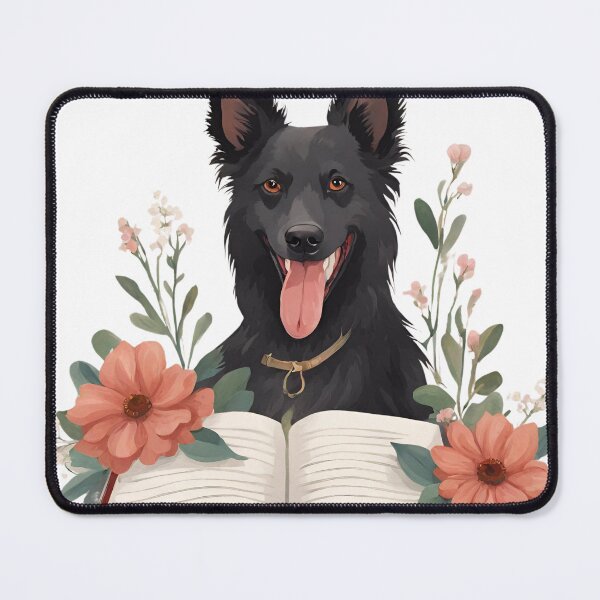 Item preview, Florisitc flowers Dog Mudi Dog and Books designed and sold by GoodyPaws.
