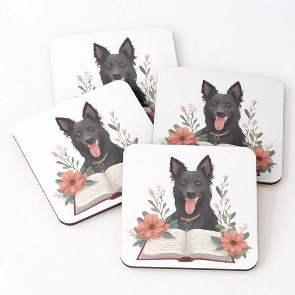 Item preview, Florisitc flowers Dog Mudi Dog and Books designed and sold by GoodyPaws.