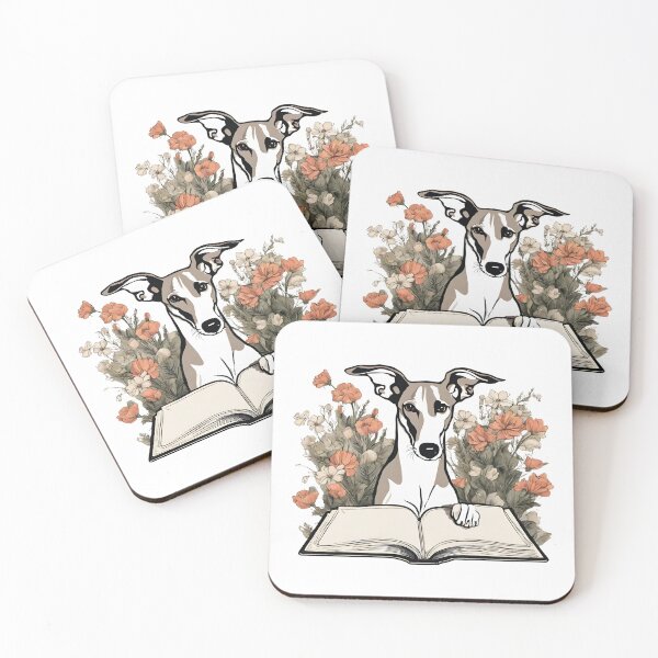 Item preview, Florisitc flowers Dog Whippet Dog and Books designed and sold by GoodyPaws.